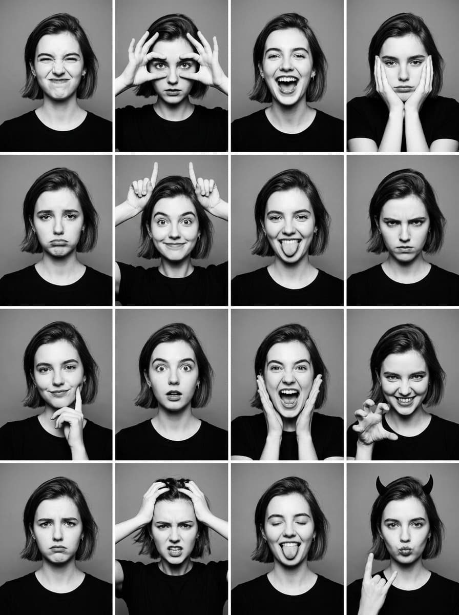 Black-and-White Expression Booth Grid - After