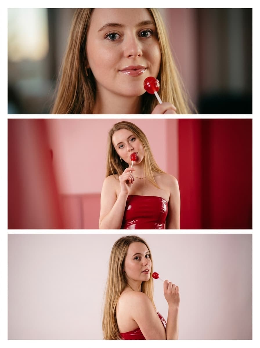 Cherry Red Editorial Lollipop Collage - After