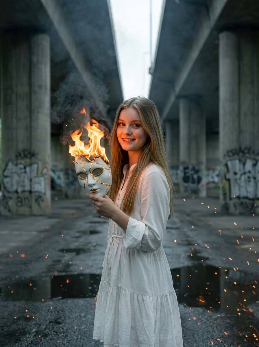 Burning Mask Underpass - After