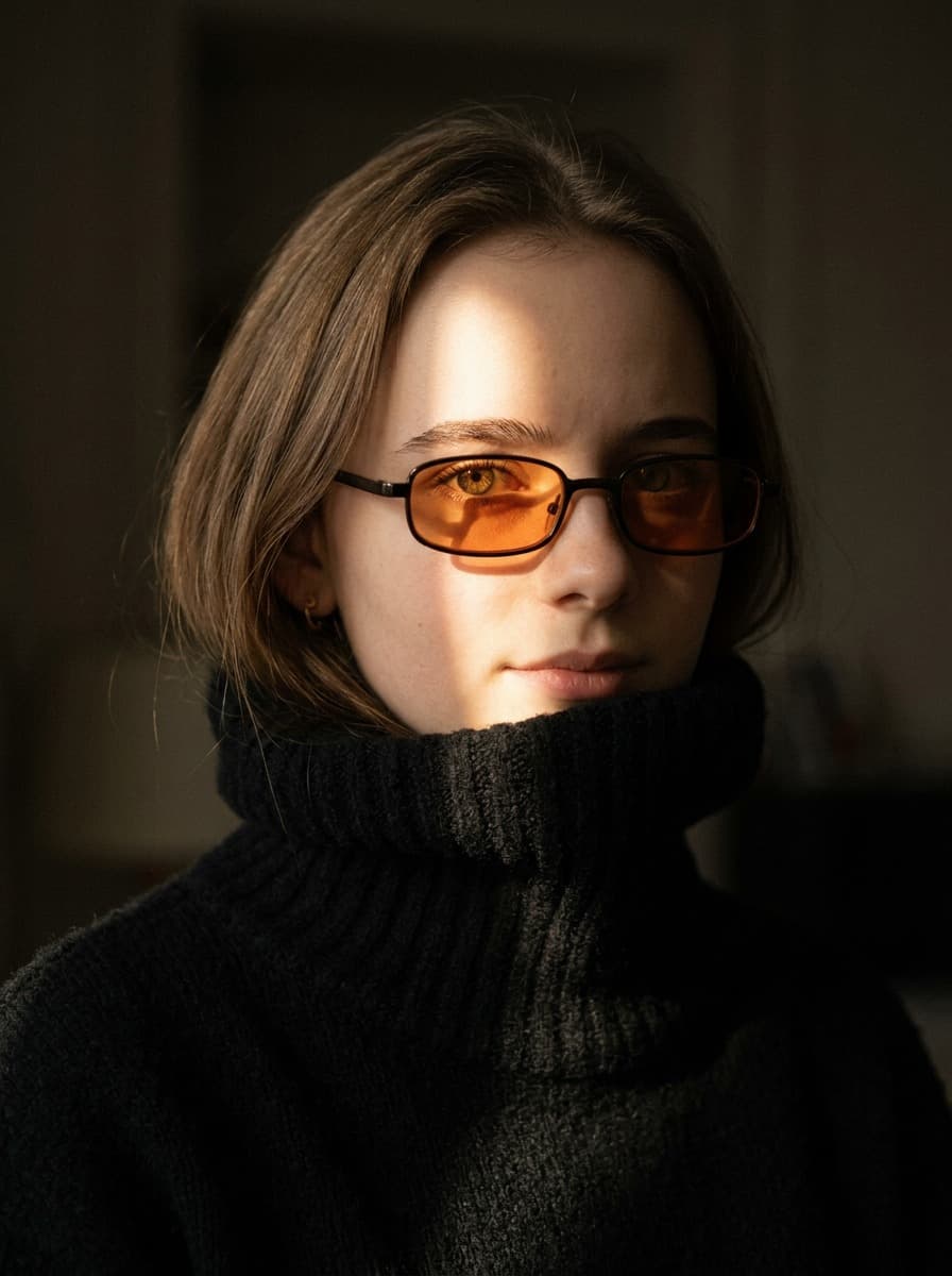 Cinematic Shadowlight Fashion Portrait - After